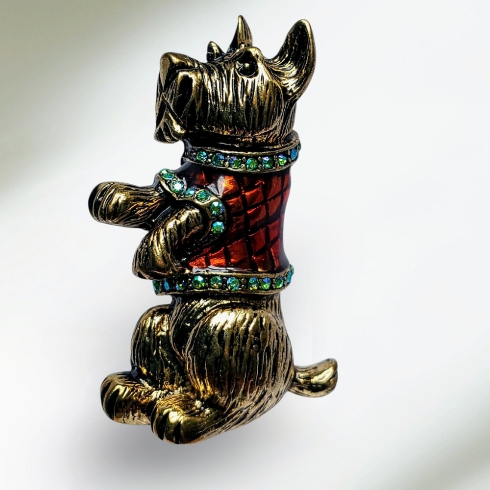 Mi Amore Christmas Holidsy Sweater Terrier Dog Brooch